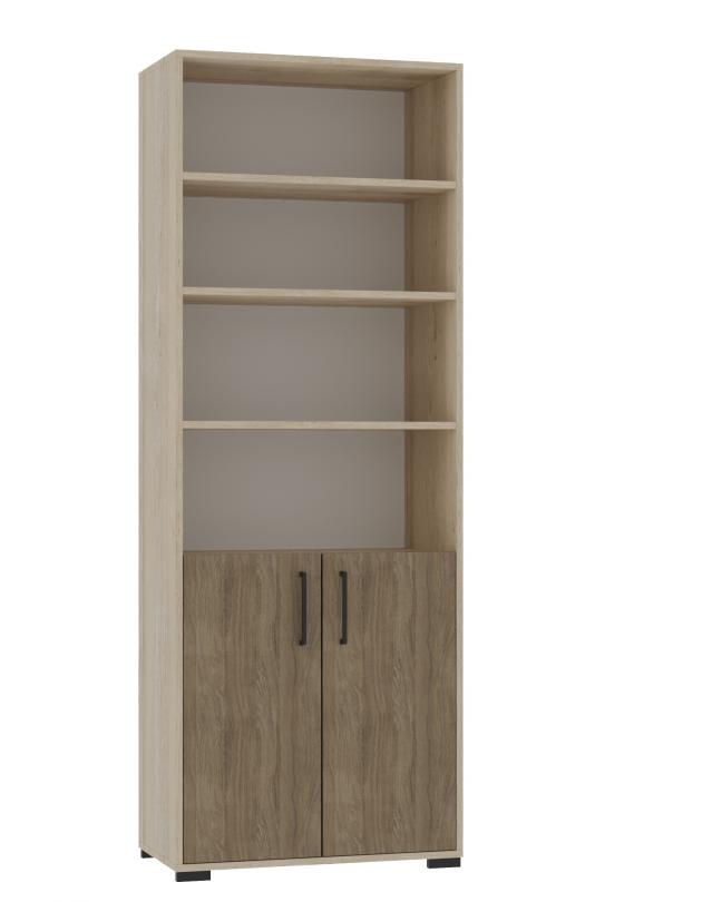 Шафа напівзакрита з 3-ма відкритими полицями для кабінетів, офісів,та класів,(ТОВ ‘’АЛМАНТ’’),719х405х2025 мм.